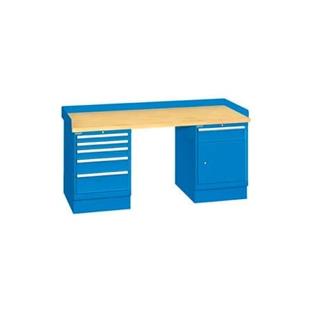 Lista International 72x30x35.25 (2) Cabinet workstation w/6 drawers, back & end stops/butcher block top XSWB52-72BT-BB